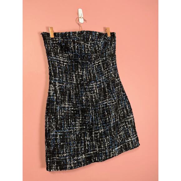 NEW Superdown Nanea Strapless Tweed Mini Dress in Black Size Medium - Picture 3 of 8